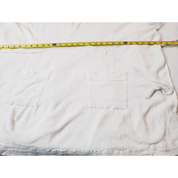 Free People Dress Womens Xs Oversized SHIFT White Mini Beach Cover-Up Tassels - Picture 12 of 14